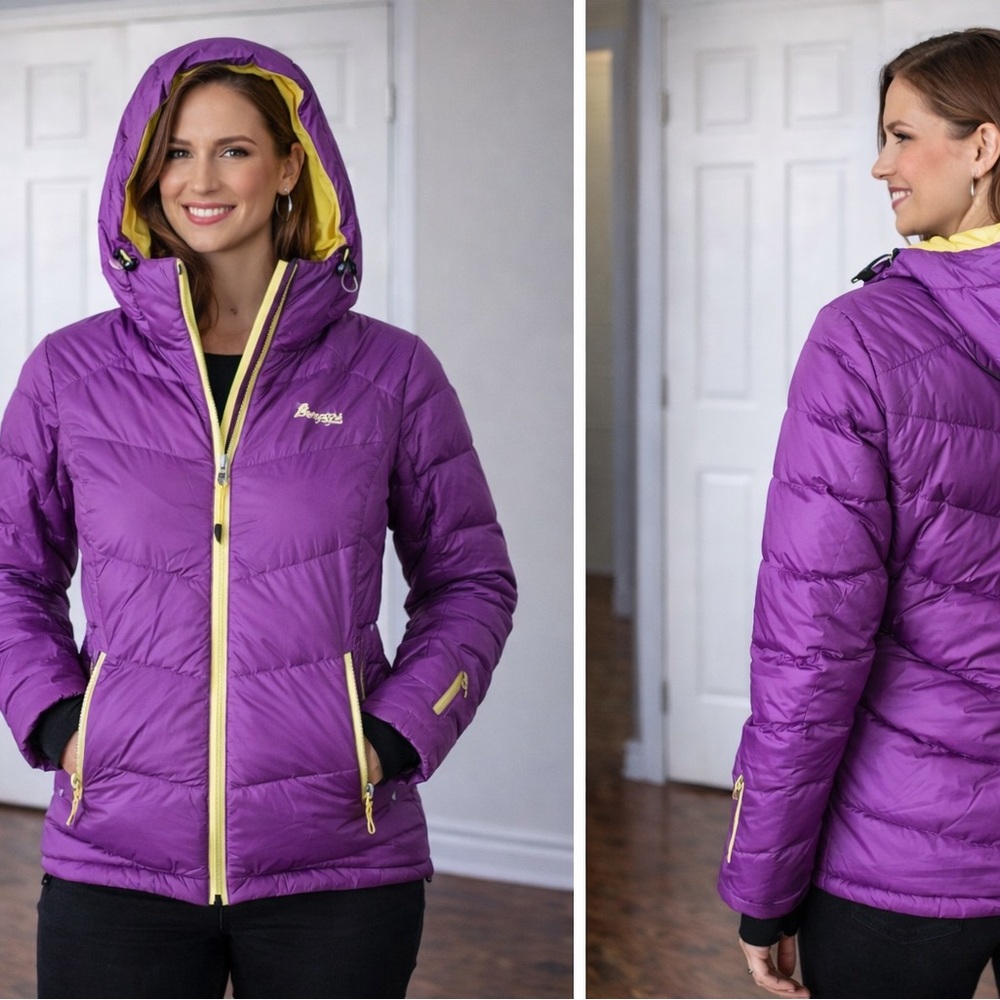 Down Coat Bergans of Norway Sauda 750-Fill Down Jacket Purple/Yellow Women’s